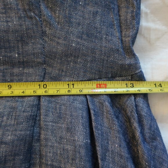 NWOT Sleeveless Chambray Pleated Shirt Dress - Picture 6 of 11